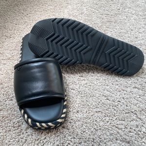Tory Burch Black Leather Espadrille Sandal
